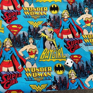 DC Comics Wonder Woman, Batgirl, Super Girl Cotton Fabric - The Power Girls - selling by the yard