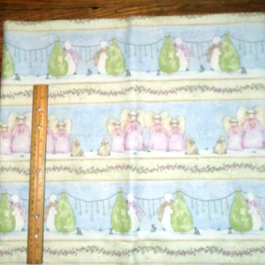 Angels and Snowmen - Always Believe border cotton fabric - 1 yard