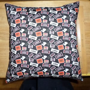 New Small Cotton Fabric Pillow Handmade with purchased, licensed Hershey Candy Fabric