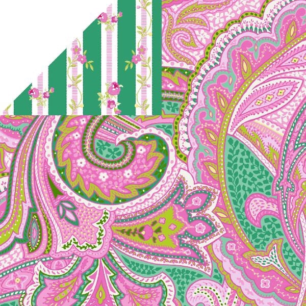 Rare Pink Paisley Prequilted Cotton Fabric - pre-quilted - double-sided fabric - YOU FINISH EDGES - selling by the yard