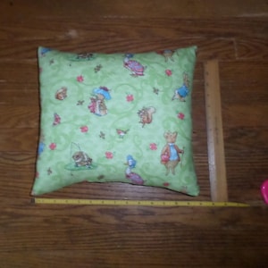 New Small Pillow - Handmade with purchased licensed  Beatrix Potter Characters fabric