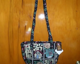 Vintage Mary Engelbreit Nordic House Shoulder Bag Home Pattern Tapestry Fabric - original tags purchased years ago, stored away, never used