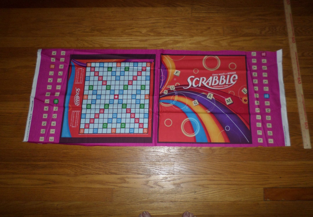 Scrabble Rug New ** Scrabble Game Board ** Unfinished COTTON Fabric Pillow Panel ...