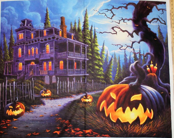 Rare Jack-o-lantern Lane Halloween Digital Cotton Fabric Panel - 35" by 42" - Etsy