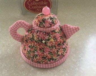 Dritz Collectible Keepsake Novelty Tea Pot Cushion   -  in original box