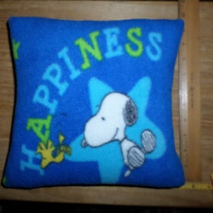 Small Decorative FLEECE Fabric Pillow made from purchased, licensed Peanuts fleece fabric