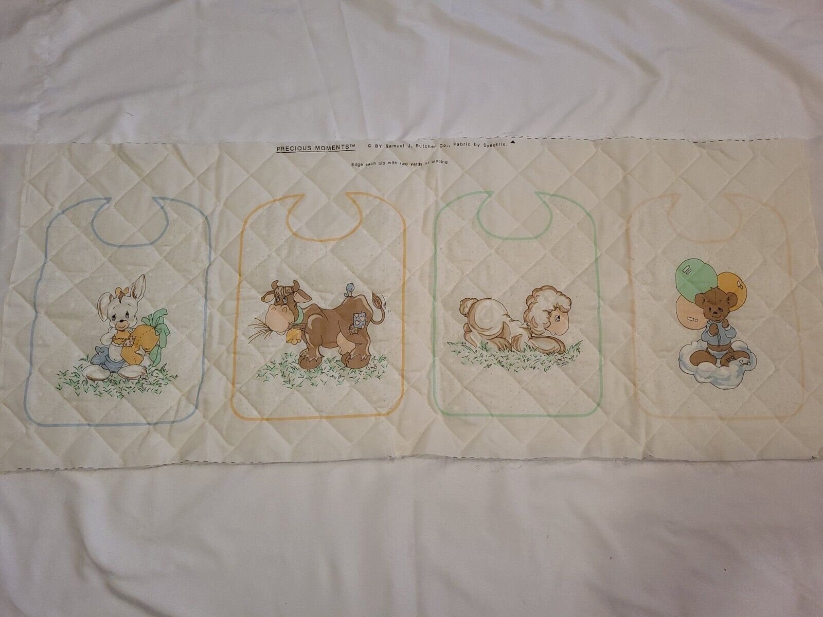 Vintage Rare Precious Moments Stamped Cross Stitch Baby Quilt Kit