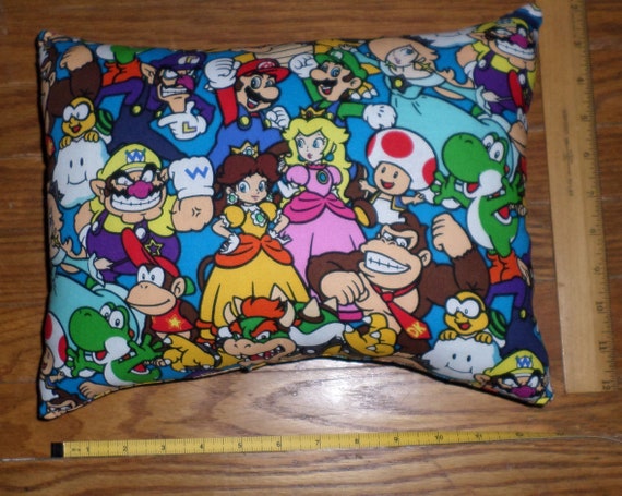 Small Decorative Cotton Fabric Pillow Made From Purchased Licensed Fabric SUPER MARIO Fabric Etsy Canada