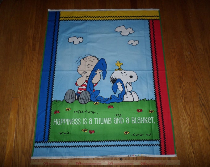 Rare Peanuts PROJECT LINUS Cotton Fabric Single Panel Only as Pictured ...