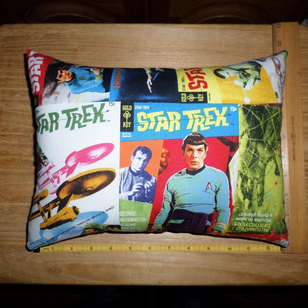 Small Decorative Cotton Pillow - made from purchased licensed Star Trek Comic Book Covers Fabric