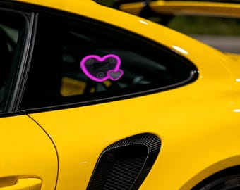 Solar Powered Double Heart Car Neon Light, Wireless LED Window Decoration, USB-C Rechargeable Aesthetic JDM Car Accessories, 8 Modes