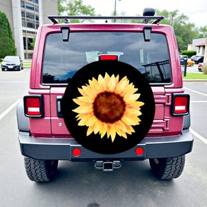 Sunflower Spare Tire Cover, Waterproof & Dustproof Spare Tire Cover for SUV, Crossover, Truck, RV, Camper, Trailer, Motorcycle