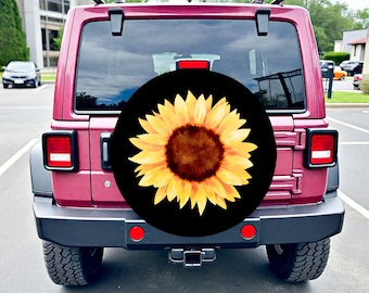 Sunflower Spare Tire Cover: Waterproof Polyester for SUV, Truck, RV