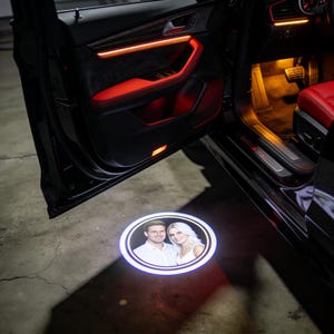 Custom Photo Car Door Projector Light, Personalized Couple Puddle Lamp, Wireless LED, No Drilling Anniversary Gift
