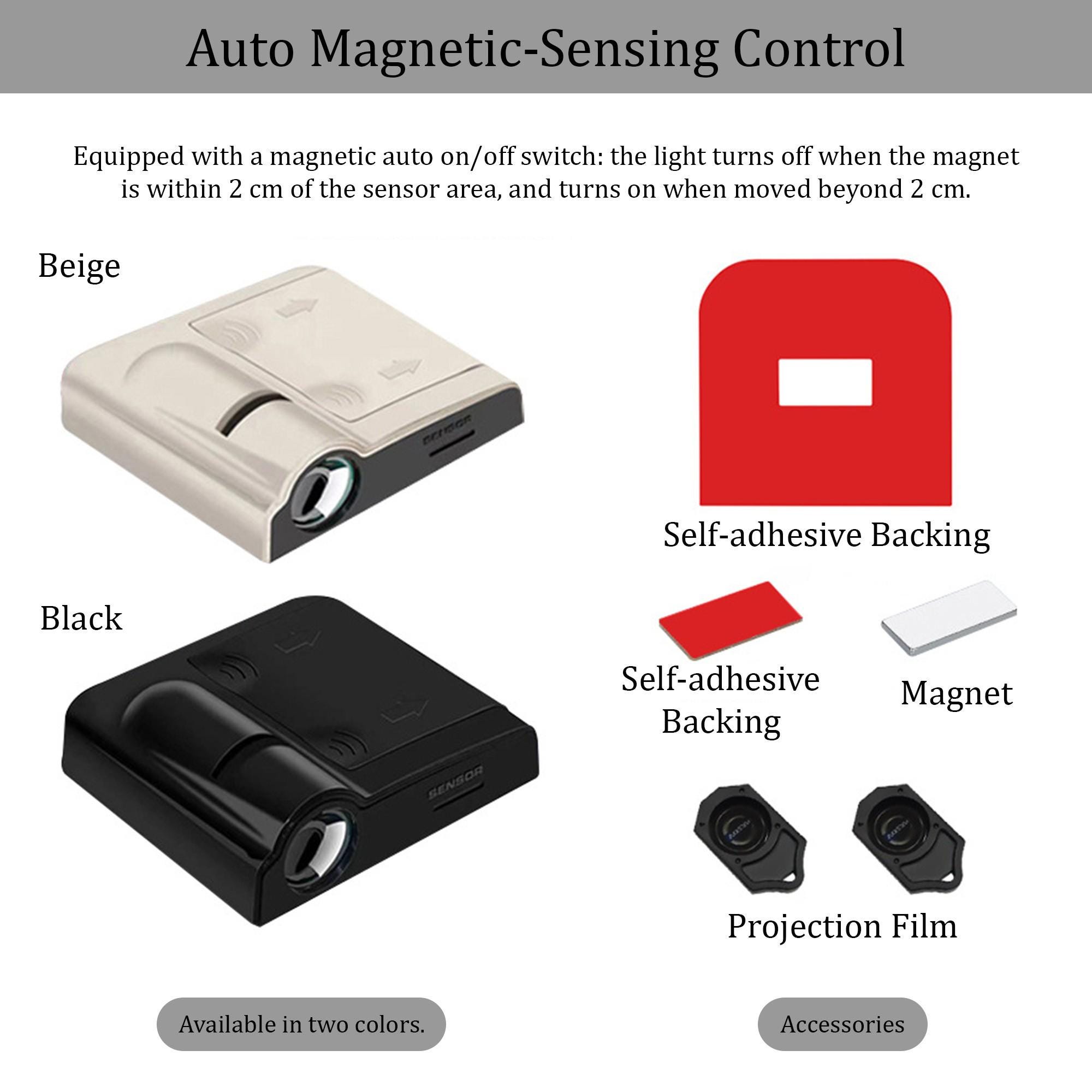 Set of 2 Custom Car Door Projector Light, Wireless LED Puddle Lamp