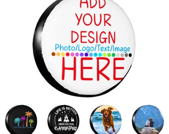Personalized RV Tire Cover: Waterproof Polyester, Adjustable Fit