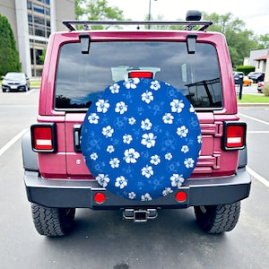 Tropical Flower Spare Tire Cover, Floral Tire Cover, Wrangler Tire Cover, Back Tire Cover, Tire Dust Cover, Car Accessories, Birthday Gift
