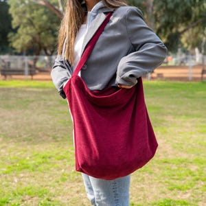 Cabas en velours côtelé pour collège, sac messager bordeaux, sac à bandoulière avec poches, sac à main pour femme, ordinateur portable 15 pouces, sac de transport