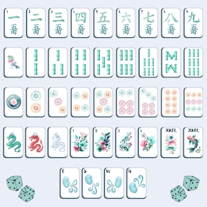 Collage of all 40 Mahjong Tiles.