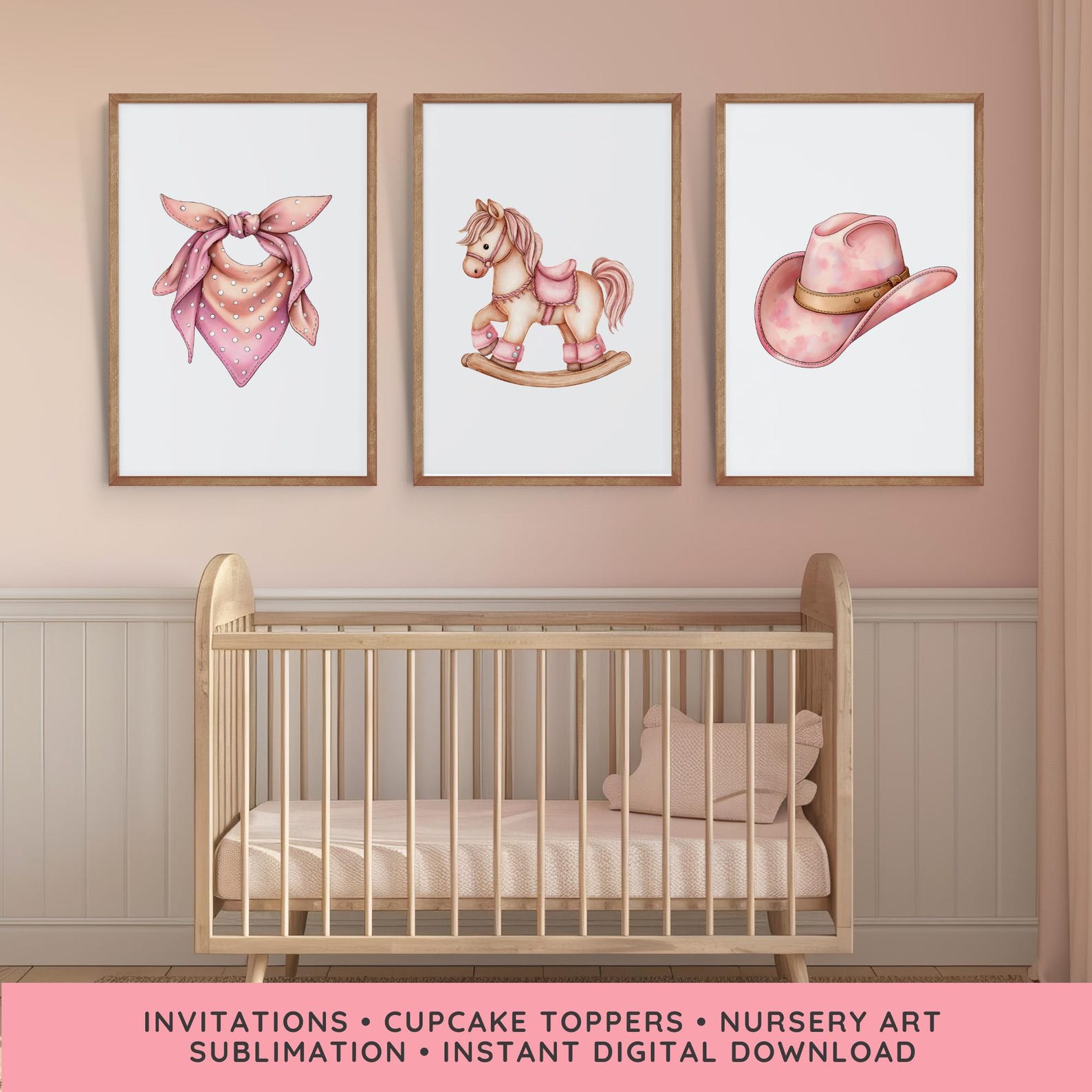 Pink Storybook Pastel First Rodeo Girl Clipart | Pink Cowgirl Clipart ...