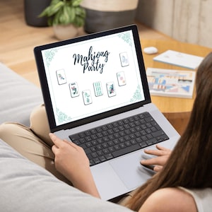 Mockup of digital Mahjong Party Invitation.