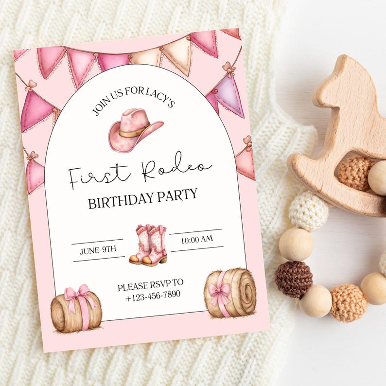 Pink Storybook Pastel First Rodeo Girl Clipart | Pink Cowgirl Clipart ...