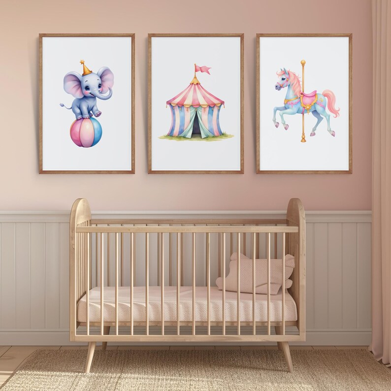 Pastel Circus Tent Clipart Set | Watercolor Circus Animals PNG ...