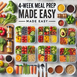 4 Weeks of Meal Prep, Step by Step Guide Budget meal plan  Meal prep guide Monthly meal plan Easy meal prep