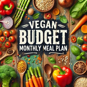 Guía de comidas veganas mensuales económicas, paso a paso, lista de compras