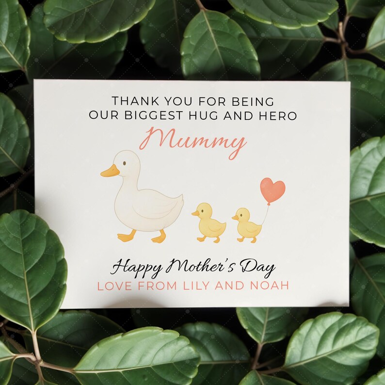 Printable Ducks Mother's Day Card From Kids | Editable Mothers Day Gift ...