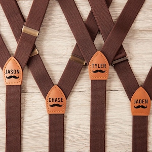 Groomsmen Leather Suspenders,Personalized Best Man Suspender,Custom Rustic Suspender,Groomsmen Suspender,Wedding Gift,Christmas Gift For Man