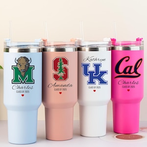 Personalised College Logo Tumbler,Custom University Logo Travel Cup,Graduation Gift,College Stanley Cup,Class of 2025,Graduation Tumbler
