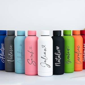 Custom Name Water Bottle,Personalised Engraved Water Bottle, Personalised Engraved Drinking Bottle Vacuum Insulated Flask, Gift for Her/Him