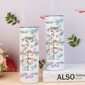 Custom Teacher Gift, Personalised Tumbler Gift for Teacher, Custom Teacher Name Gift, Teacher Appreciation Gift, End of Year Teacher Tumbler