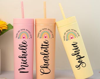 Personalised Teacher Gift,Teacher Skinny Tumbler,Teacher Gift,Thank You Teacher Tumbler,Back to School Gifts,Teacher Appreciation Gifts