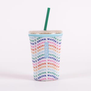 Funda reutilizable para taza de café helado / Beber agua / Soporte para bebidas para amantes del café helado / Regalo / Lindo / Moderno / Aislado / Ecológico / Viajes