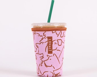 Reusable Dog-Themed Iced Coffee Cup Sleeve | Drink Holder for Coffee & Dog Lovers | Puppy | Cozie | Gift | Insulated | Ecofriendly | Travel