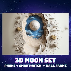 Minimalist Moon Digital Set: Apple Watch Face, Phone Wallpaper, Wall Art (Digital Download)