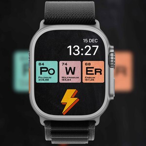 Power Elements Apple Watch Face: Retro Neon Design (Digital Download)