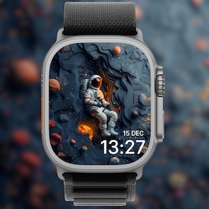 3D Astronaut Apple Watch Face: Minimalist Digital Art (Digital Download)