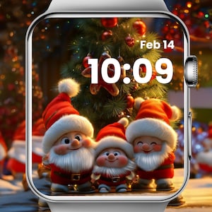 Christmas Gnomes Apple Watch Face: Holiday Smartwatch Wallpaper (Digital Art)