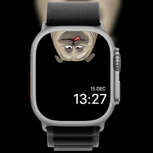 Dog Apple Watch Face: Pet Sitting Digital Art (Digital Download)