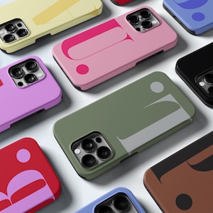 Gepersonaliseerde groot initiaal telefoonhoesje voor iPhone 16 15 14 13 12 11 Plus Pro Max MagSafe-hoesje, Samsung Galaxy S25 S24 S23 Ultra, aangepast hoesje