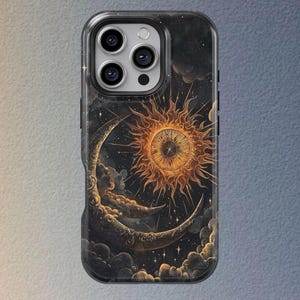 Sun and Moon Phone Case: Starry Sky Cover For iPhone & Samsung Galaxy.