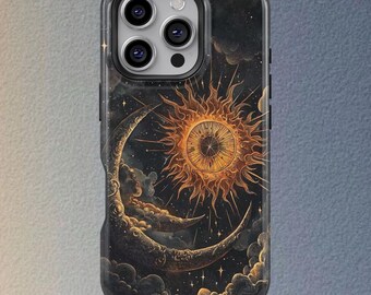 Sol- och månfodral för mobilen: Stjärnhimmelsfodral för iPhone och Samsung Galaxy.