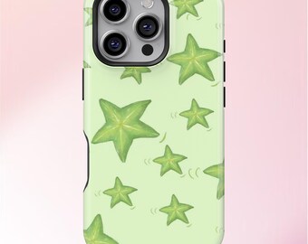 Green Stars Phone Case for iPhone & Samsung Galaxy.Tough Protective Cover
