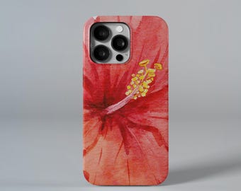 Tropical Hibiscus Flower Phone Case: iPhone MagSafe Compatible, Samsung.
