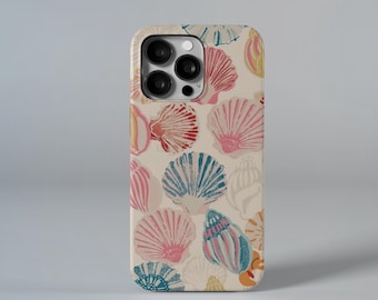 Seashell Pattern Phone Case: Beachy Tropical  For iPhone & Samsung Galaxy.