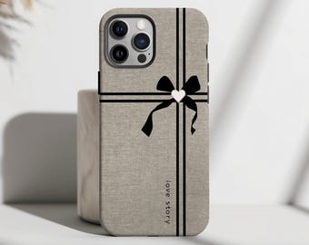 Schwarze Schleife iPhone und Galaxy Handyhülle: Geschenkverpackt Design