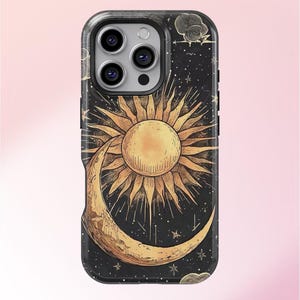 Sun and Moon Phone Case: Celestial Cover, iPhone & Samsung Galaxy.